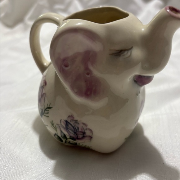 Vintage Floral Elephant Ceramic Pitcher - Picture 6 of 9